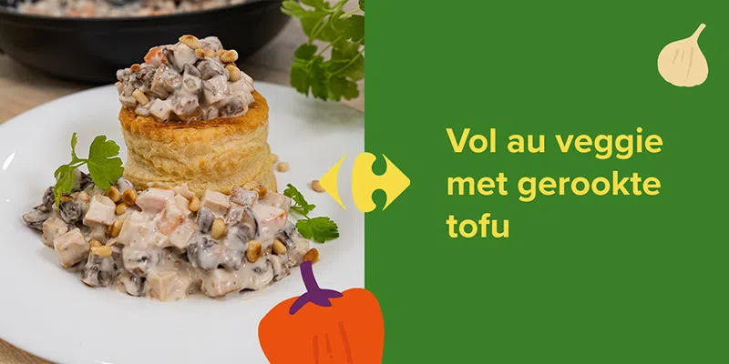 Vol au veggie met gerookte tofu