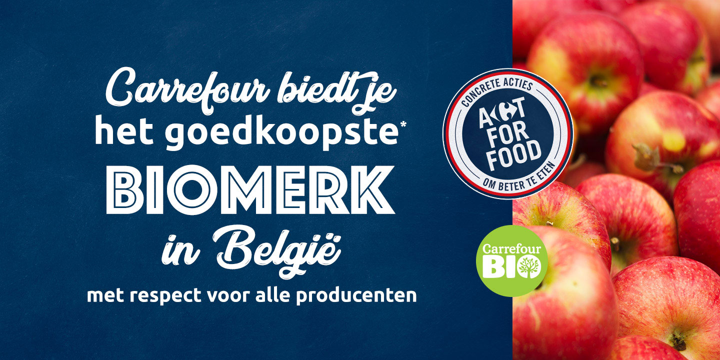 Carrefour BIO, het goedkoopste* biomerk